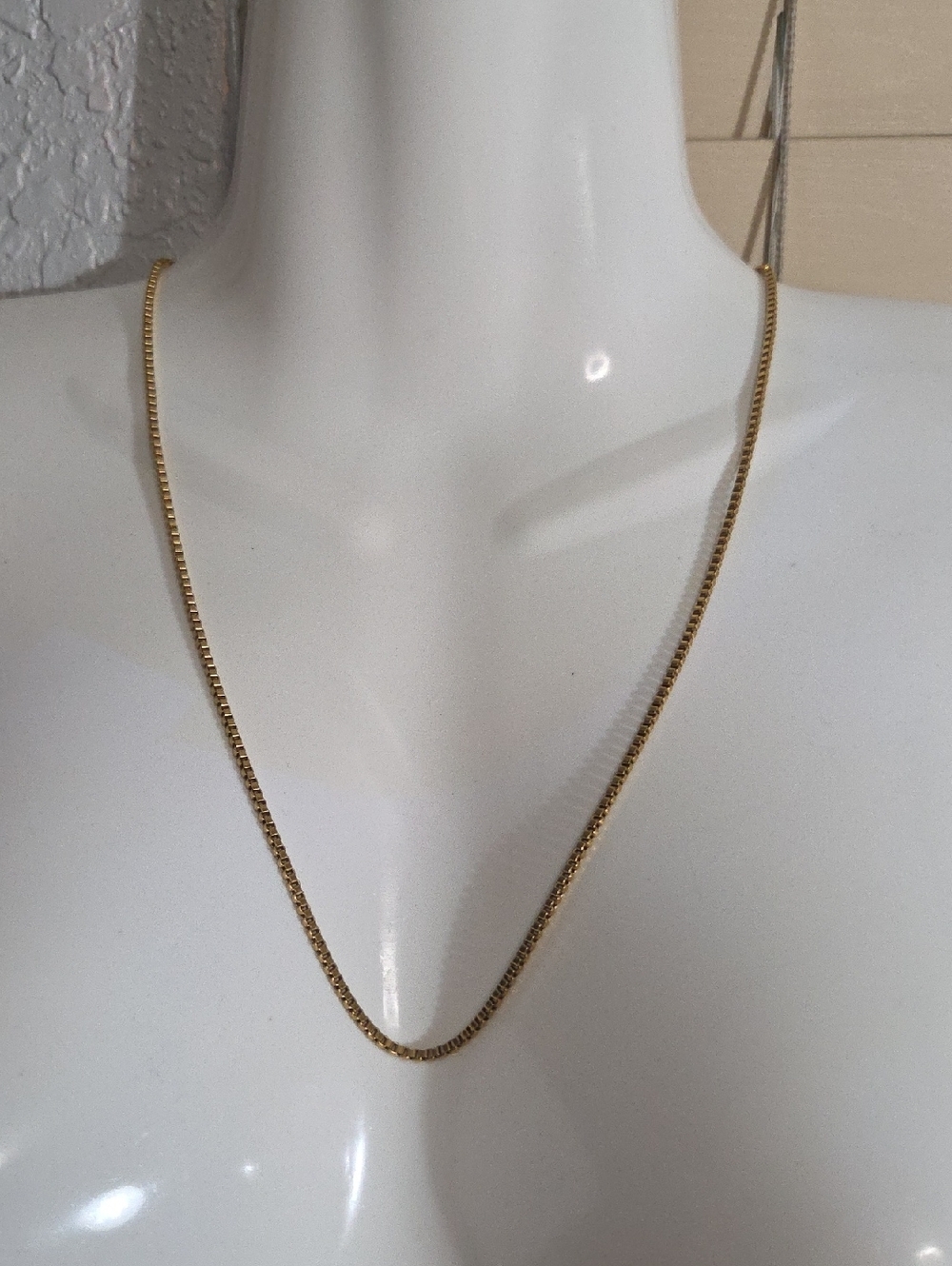 Sea Gypsies Gold Tone Box Chain Minimalist Boho Layering.22 In